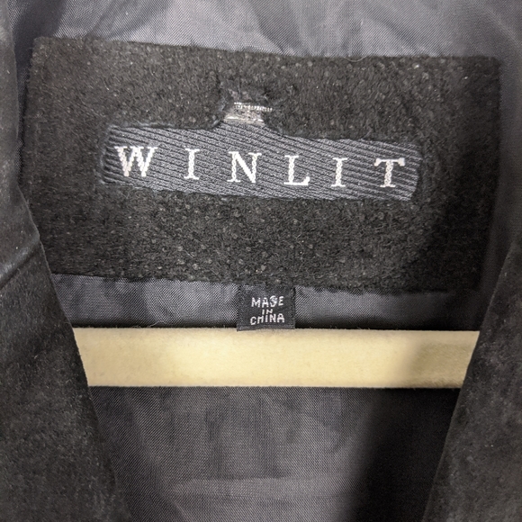 Vintage 80s Winlit Leather Suede Black Jacket - Picture 6 of 7